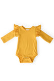 Mustard L/S Flutter Bodysuit - Mila & Rose ® - Flyclothing LLC