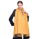 Pearl Embellished Solid Oblong Scarf - Madeline Love - Flyclothing LLC