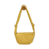 Quilted Puffer Half Moon Tote Shoulder Bag - Madeline Love - Flyclothing LLC