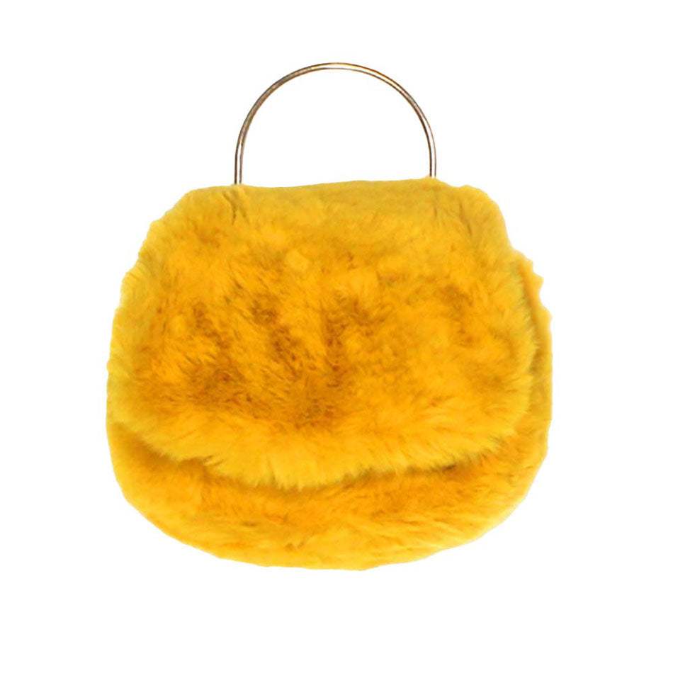 Solid Faux Fur Tote Crossbody Bag - Madeline Love - Flyclothing LLC