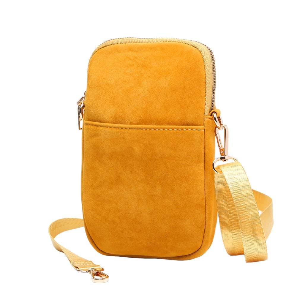 Solid Faux Suede Crossbody Bag - Madeline Love - Flyclothing LLC