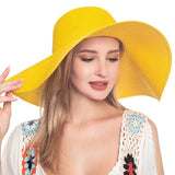 Solid Floppy Straw Sun Hat - Madeline Love - Flyclothing LLC