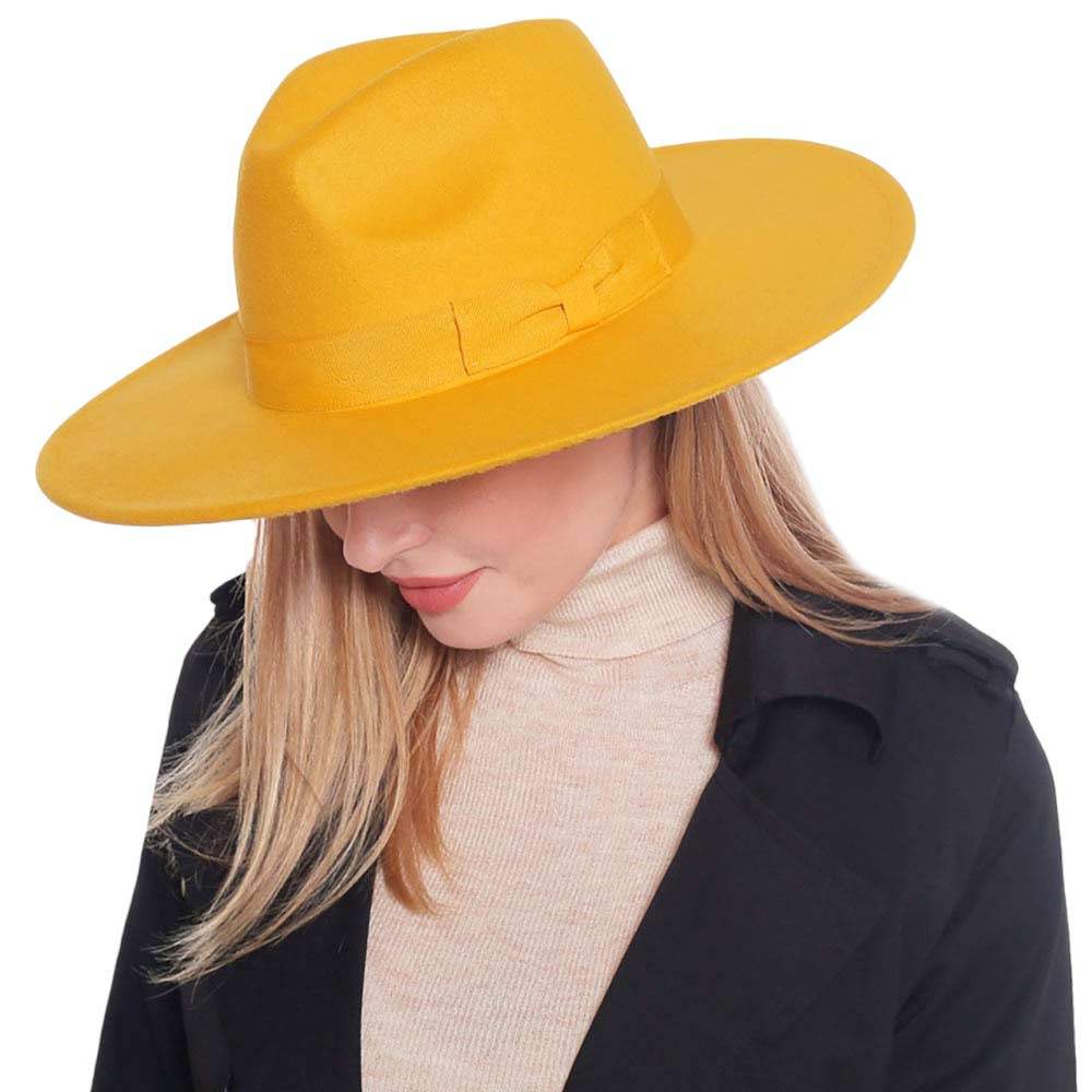 Bow Band Pointed Solid Panama Hat - Madeline Love - Flyclothing LLC
