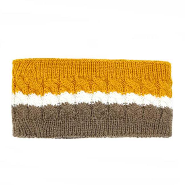Triple Colored Cable Knit Fleece Headband Earwarmer Earmuff - Madeline Love - Flyclothing LLC
