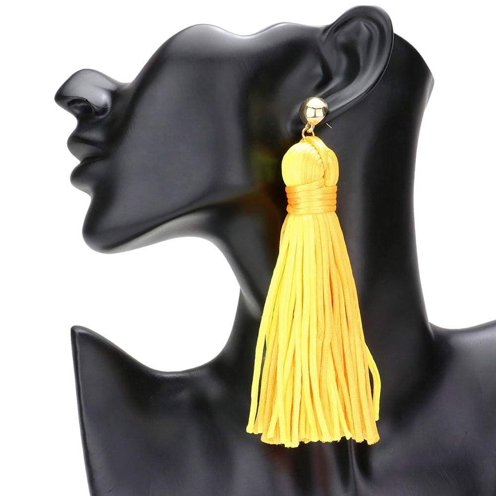 Yarn Tassel Dangle Earrings - Madeline Love - Flyclothing LLC