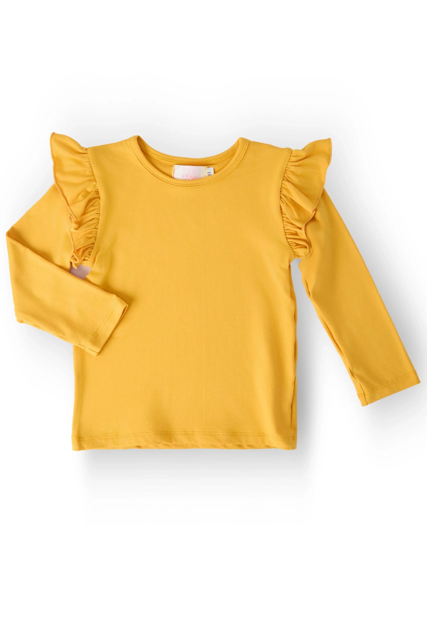 Mustard L/S Ruffle Tee - Mila & Rose ® - Flyclothing LLC