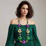 Oversized Mardi Gras Beads Long Statement Necklace - Madeline Love - Flyclothing LLC