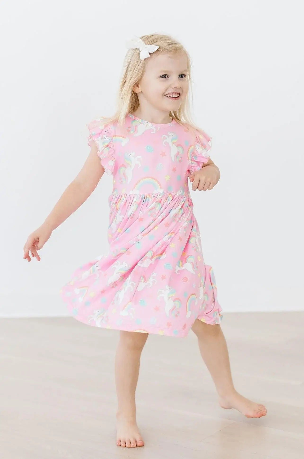 My Little Unicorn Flutter Sleeve Twirl Dress - Mila & Rose ® - Flyclothing LLC