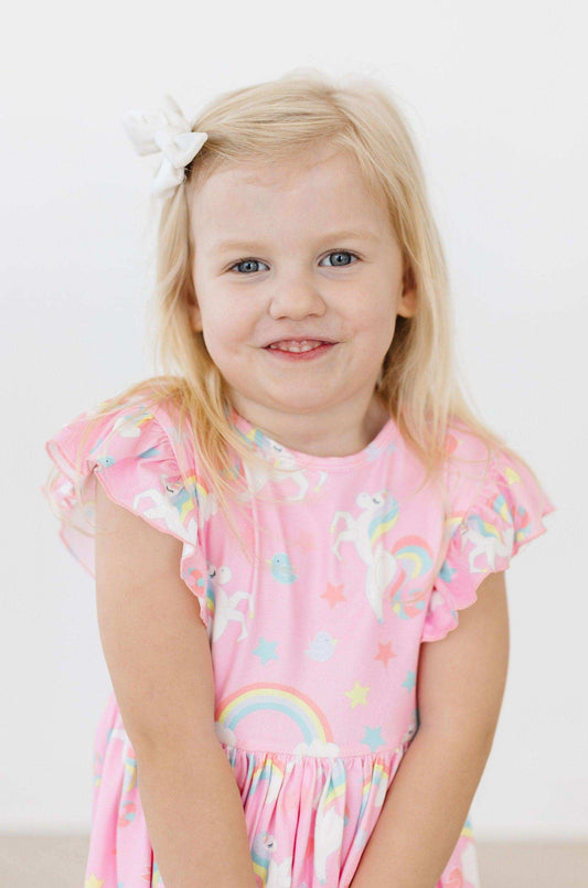 My Little Unicorn Flutter Sleeve Twirl Dress - Mila & Rose ® - Flyclothing LLC