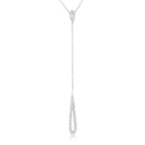 Chrisette 0.4ct CZ Rhodium Classic Drop Lariat Necklace - JGI