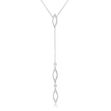 Carmela 0.6ct CZ Rhodium Classic Drop Lariat Necklace - JGI