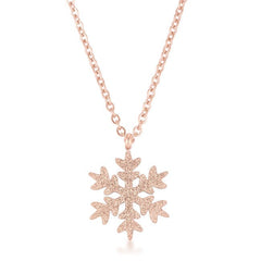 Jenna Rose Gold Stainless Steel Rose Gold Snowflake Necklace - JGI