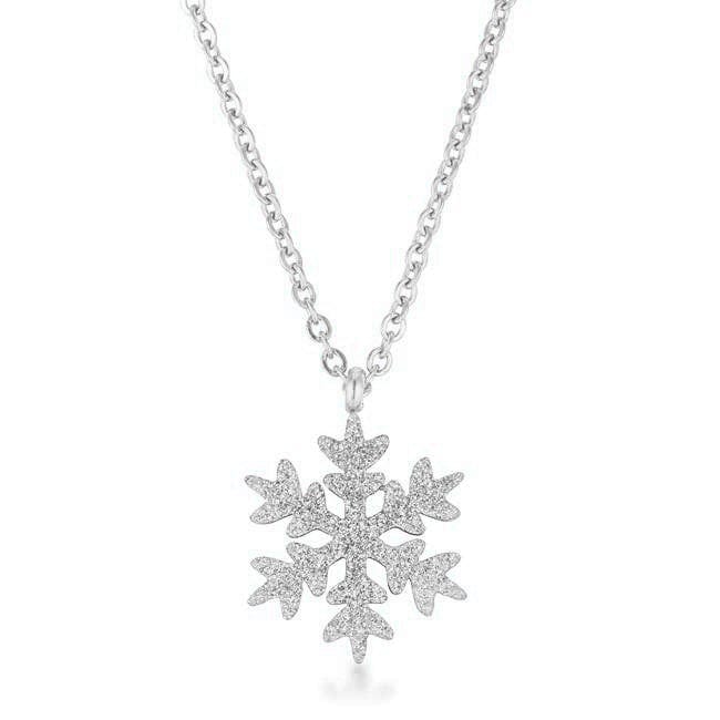 Jenna Stainless Steel Silvertone Snowflake Necklace - JGI