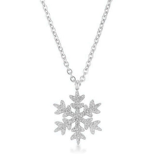 Jenna Stainless Steel Silvertone Snowflake Necklace - JGI