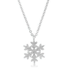 Jenna Stainless Steel Silvertone Snowflake Necklace - JGI