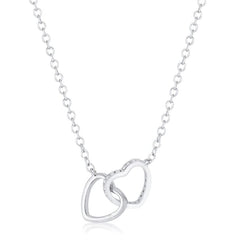 .22 Ct Interlocking Hearts Necklace with CZ - JGI