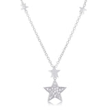 .32Ct Rhodium Star Necklace with Shimmering CZ - JGI