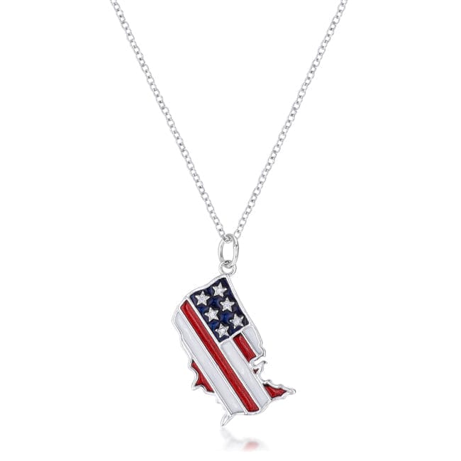 .015 Ct Patriotic U.S. Map Necklace - JGI