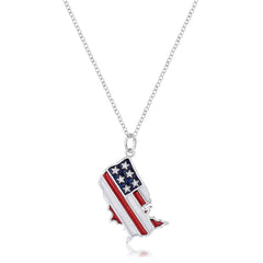 .015 Ct Patriotic U.S. Map Necklace - JGI