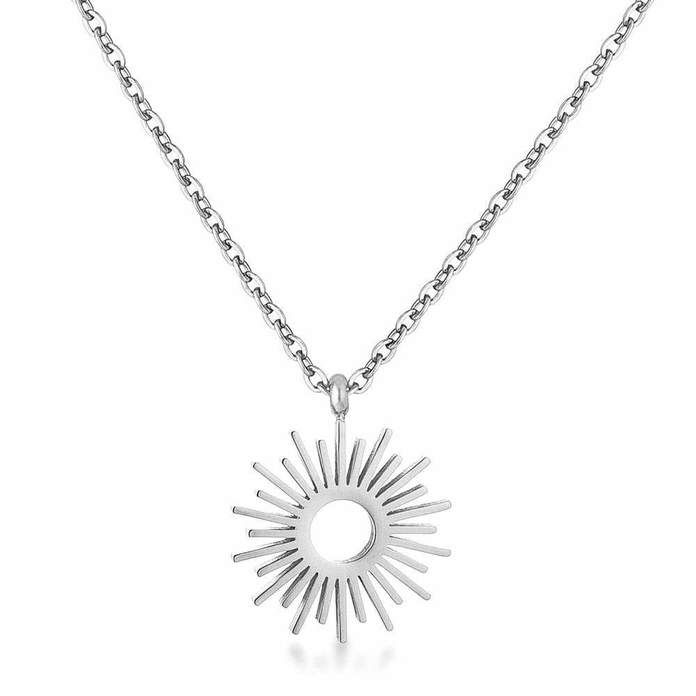 Silvertone Sunburst Necklace - JGI