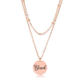 Delicate Rose Gold Plated Blessed Necklace - JGI
