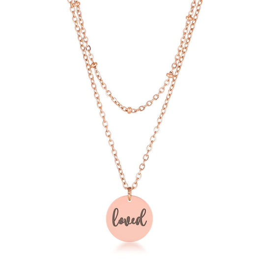 Delicate Rose Gold Plated loved Necklace - JGI