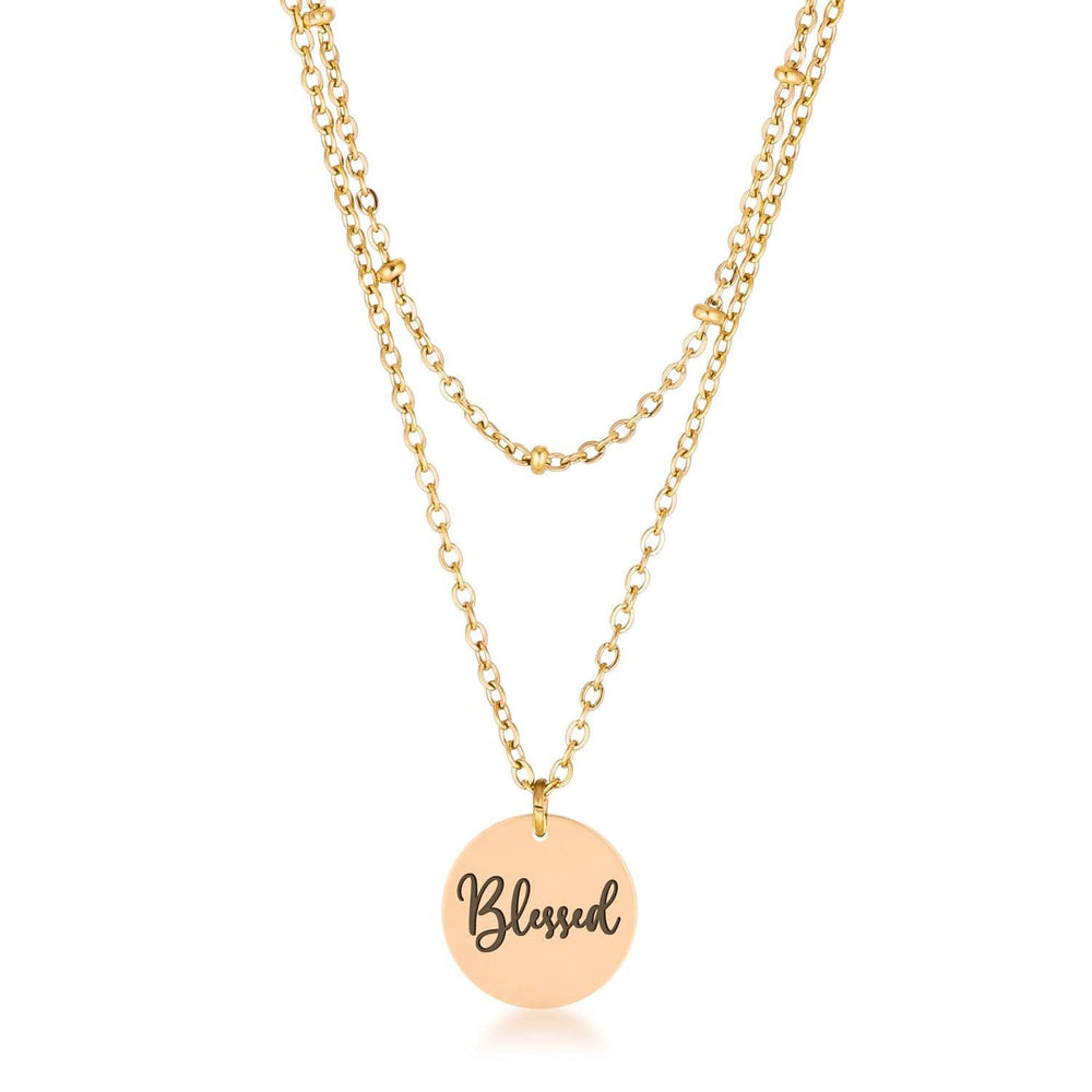 Delicate 18k Gold Plated Blessed Necklace - JGI