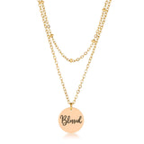 Delicate 18k Gold Plated Blessed Necklace - JGI