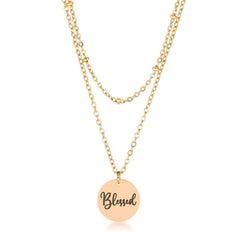 Delicate 18k Gold Plated Blessed Necklace - JGI