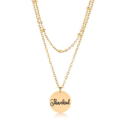 Delicate 18k Gold Plated Thankful Necklace - JGI