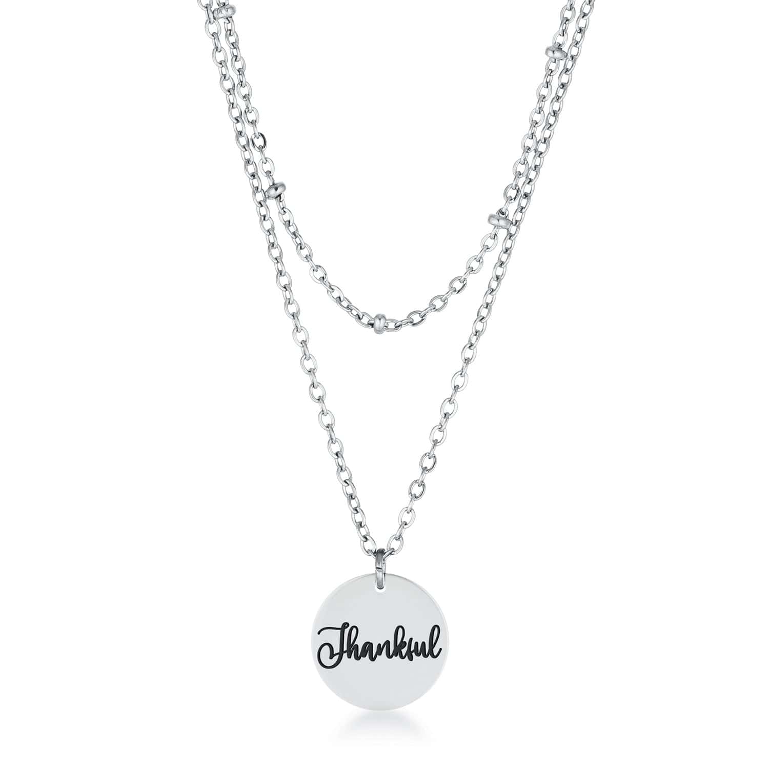 Delicate Stainless Steel Thankful Necklace - JGI