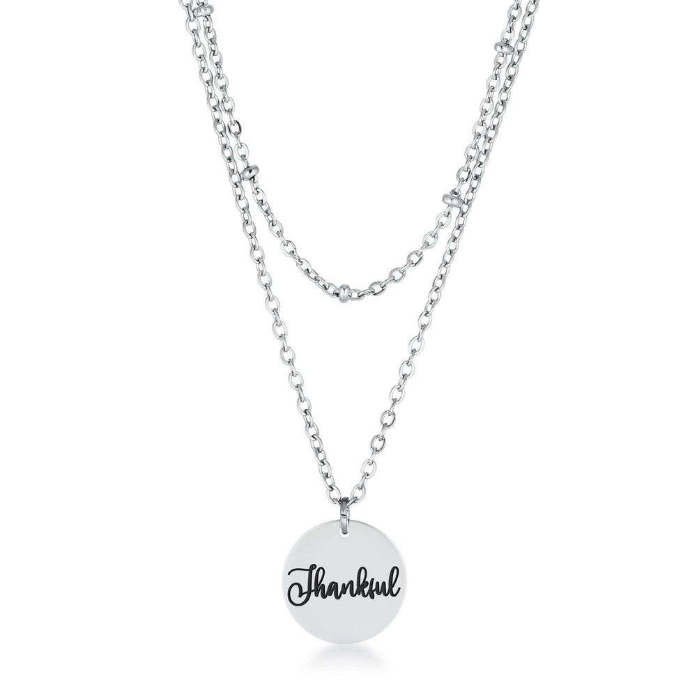 Delicate Stainless Steel Thankful Necklace - JGI