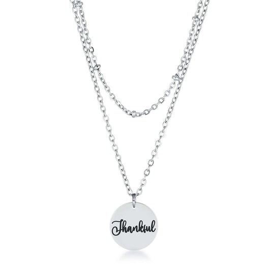 Delicate Stainless Steel Thankful Necklace - JGI