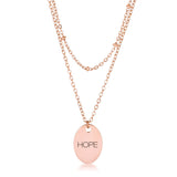 Rose Gold Plated Double Chain HOPE Necklace - JGI