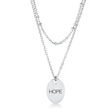 Stainless Steel Double Chain HOPE Necklace - JGI