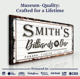 Billiards And Bar Sign - Tailored Canvases - Flyclothing LLC