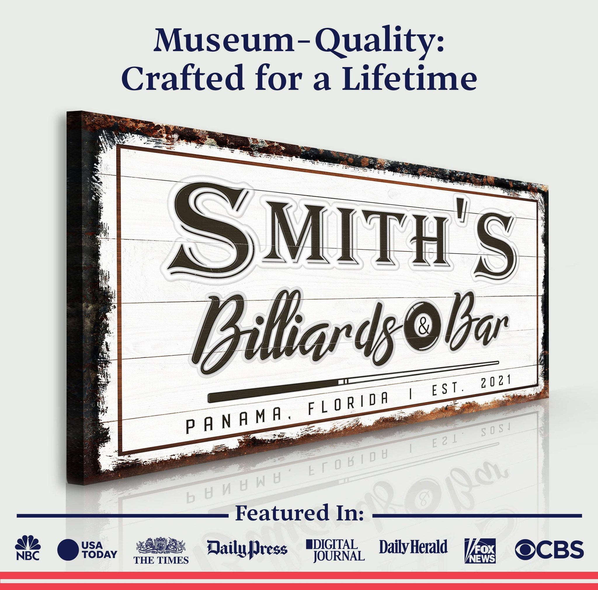 Billiards And Bar Sign - Tailored Canvases - Flyclothing LLC