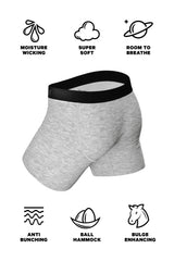 The Gray Area | Heather Grey Ball Hammock® Boxer and Cheeky Matching Couples Underwear 2 Pack - Shinesty