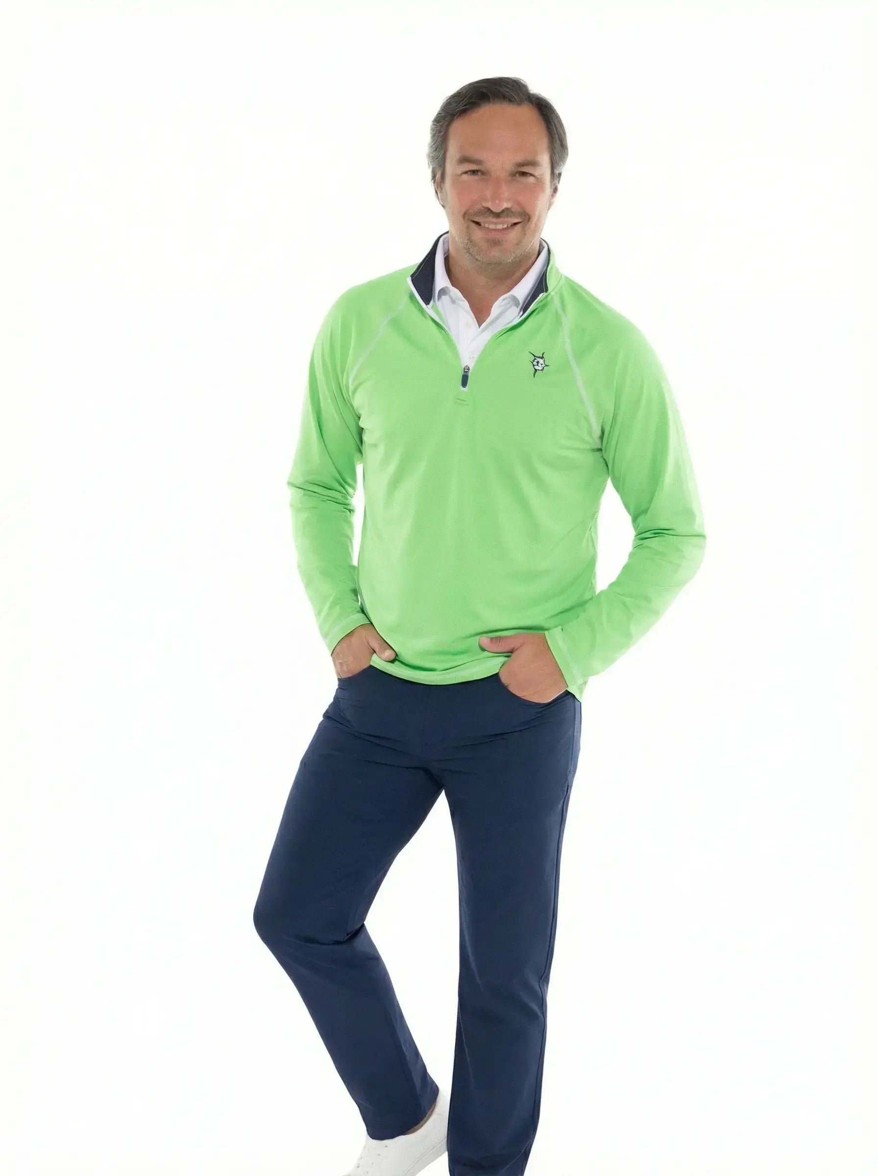 New Harbor Quarter Zip Effortless Comfort - White Water Life - Flyclothing LLC