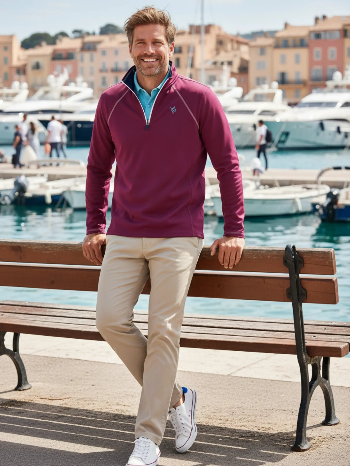 New Harbor Quarter Zip Effortless Comfort - White Water Life - Flyclothing LLC