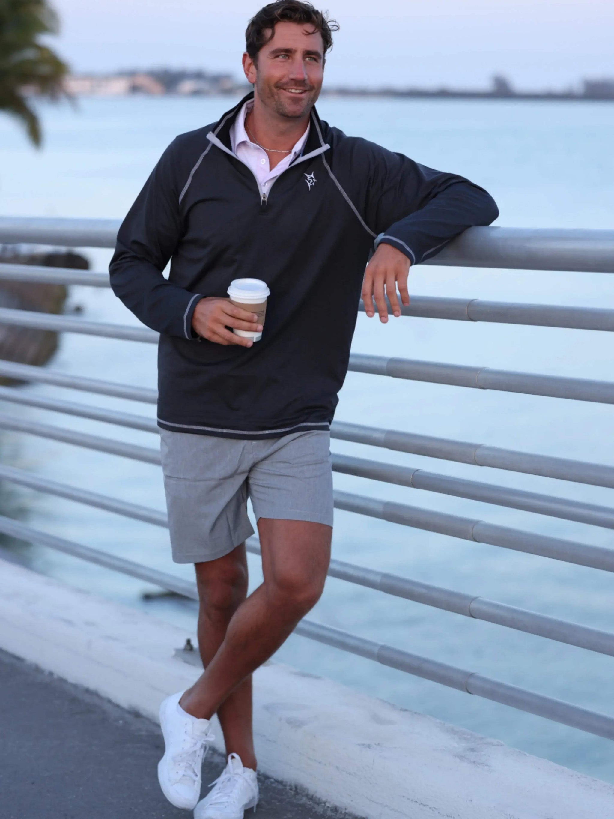 New Harbor Quarter Zip Effortless Comfort - White Water Life - Flyclothing LLC