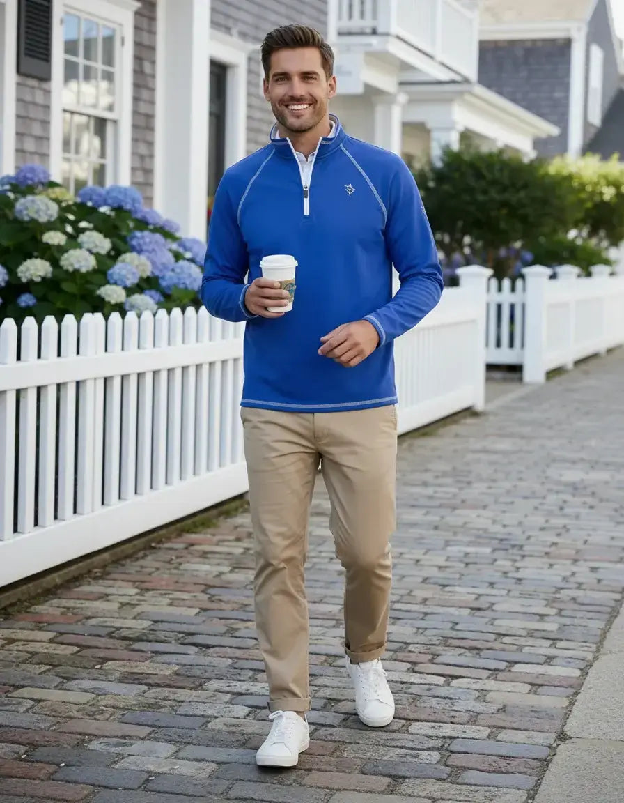 New Harbor Quarter Zip Effortless Comfort - White Water Life - Flyclothing LLC
