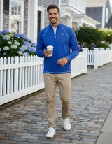 New Harbor Quarter Zip Effortless Comfort - White Water Life - Flyclothing LLC