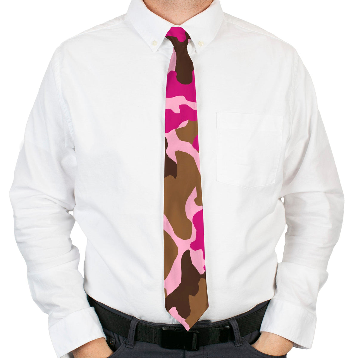 Buckle-Down Necktie - Camo Pink
