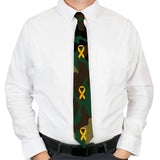 Buckle-Down Necktie - Support Our Troops Camo Olive/Yellow Ribbon - Buckle-Down - Flyclothing LLC