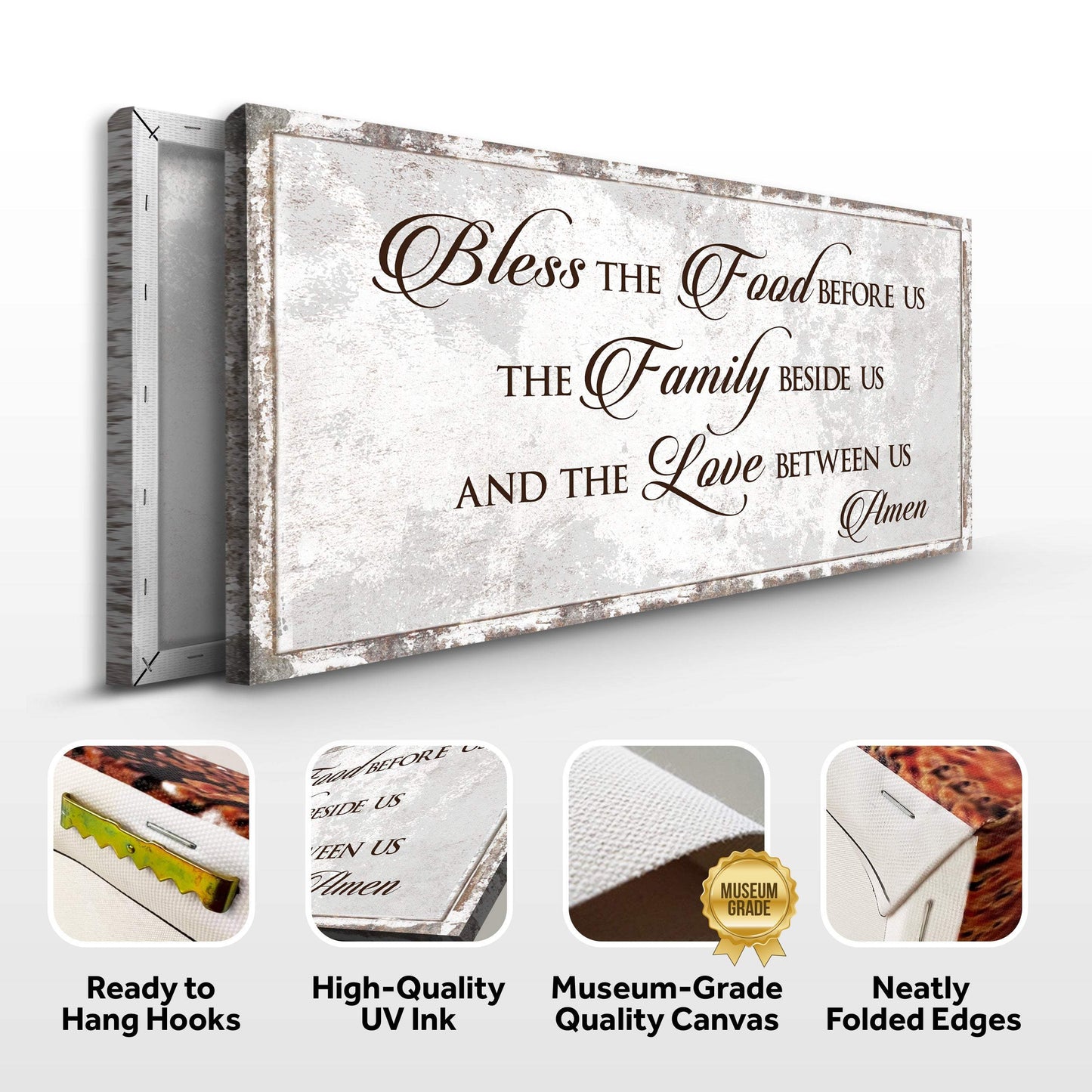 Bless Our Food, Family, And Love Sign - Tailored Canvases - Flyclothing LLC