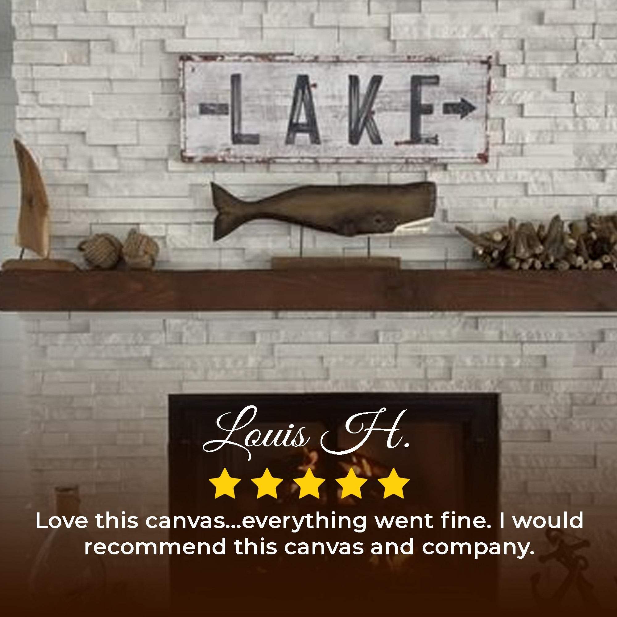 Rustic Lake Arrow Sign - Tailored Canvases - Flyclothing LLC