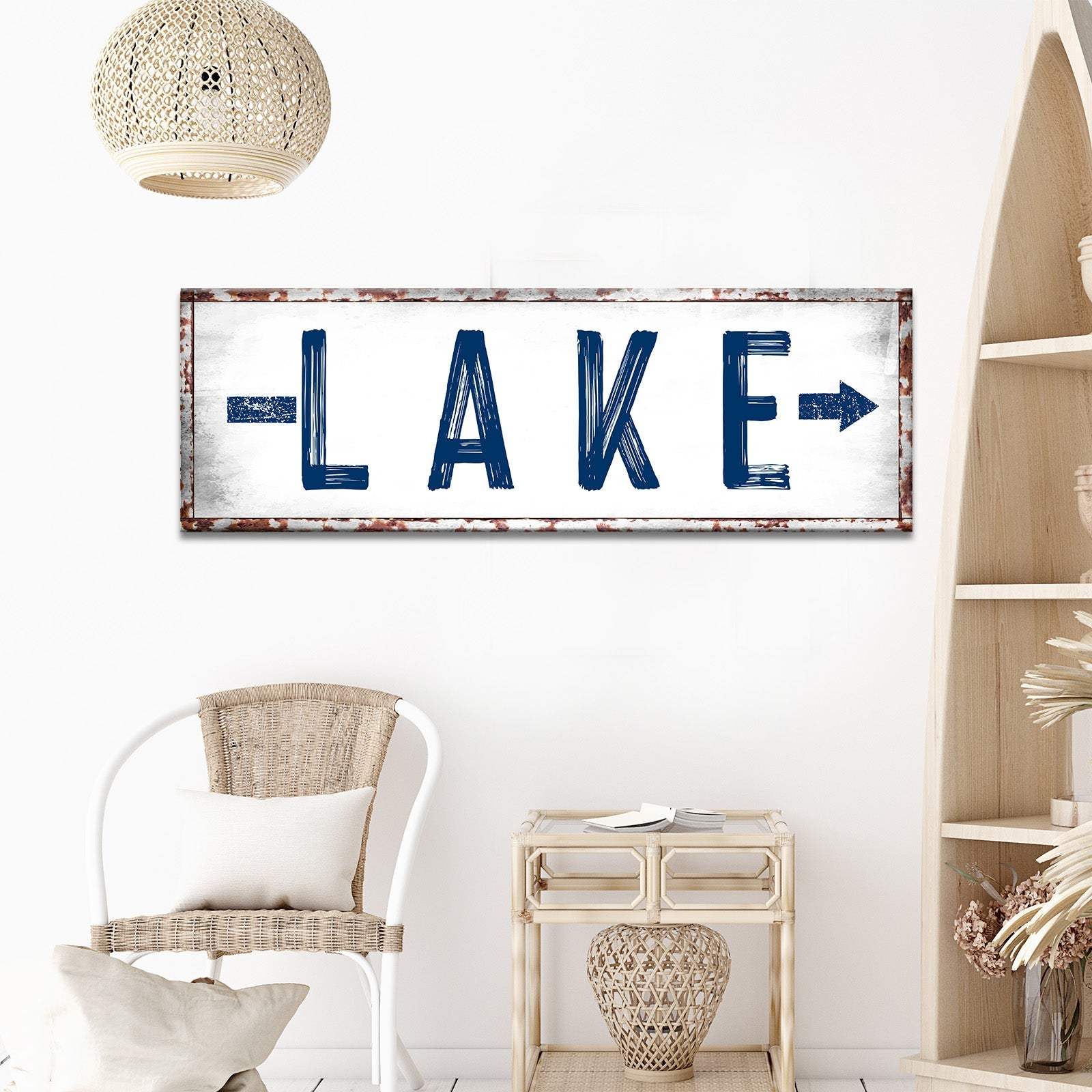 Rustic Lake Arrow Sign - Tailored Canvases - Flyclothing LLC