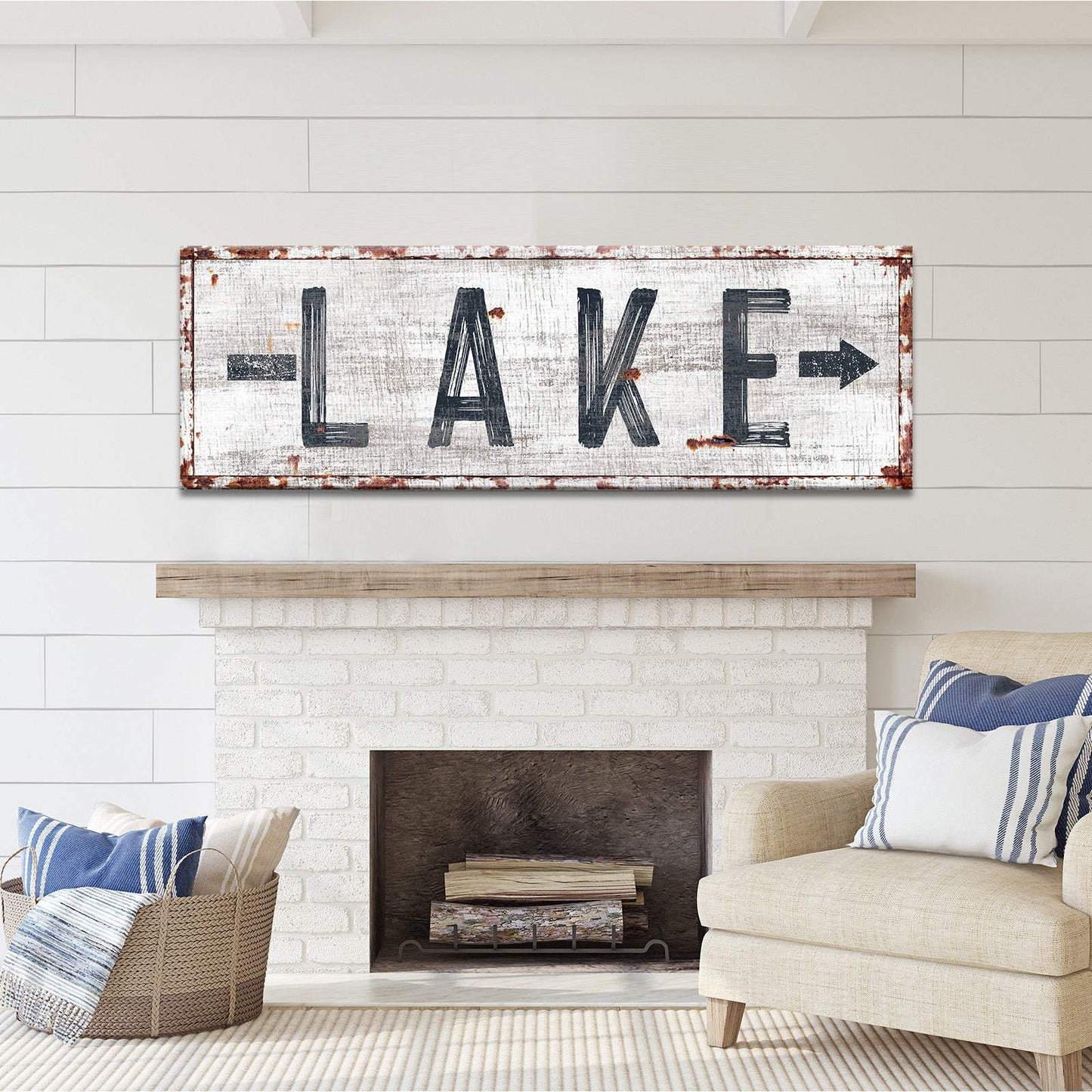 Rustic Lake Arrow Sign - Tailored Canvases - Flyclothing LLC