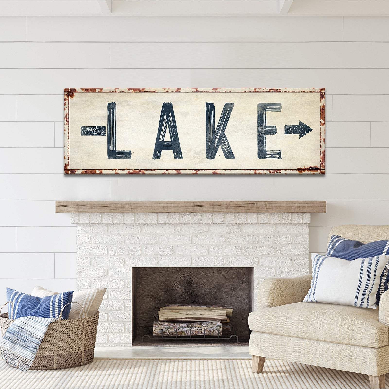 Rustic Lake Arrow Sign - Tailored Canvases - Flyclothing LLC